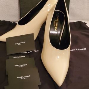 Saint Laurent cream color heels.